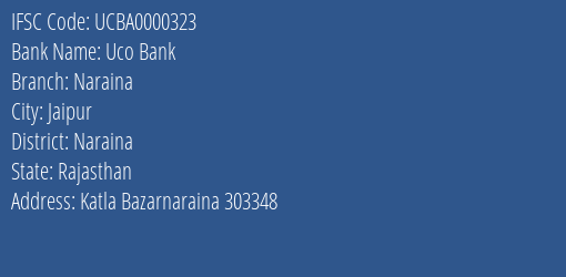 Uco Bank Naraina Branch Naraina IFSC Code UCBA0000323