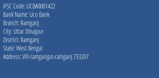 Uco Bank Ramganj Branch Ramganj IFSC Code UCBA0001422