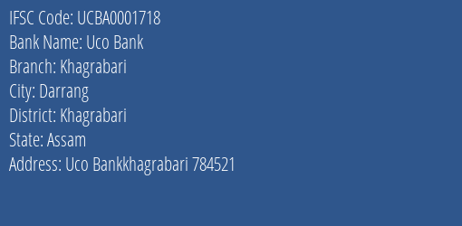 Uco Bank Khagrabari Branch IFSC Code