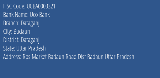 Uco Bank Dataganj Branch, Branch Code 003321 & IFSC Code UCBA0003321