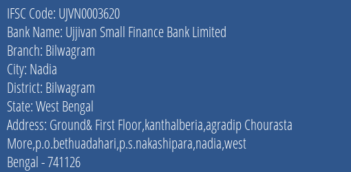 Ujjivan Small Finance Bank Bilwagram Branch Bilwagram IFSC Code UJVN0003620