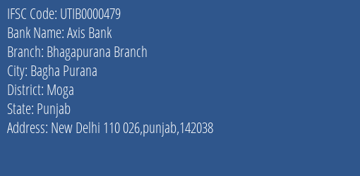 Axis Bank Bhagapurana Branch Branch, Branch Code 000479 & IFSC Code UTIB0000479