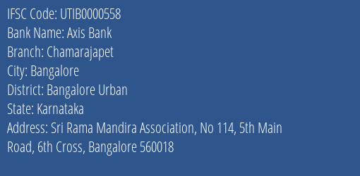 Axis Bank Chamarajapet Branch IFSC Code