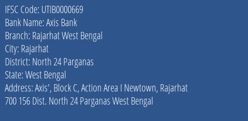 Axis Bank Rajarhat West Bengal Branch IFSC Code