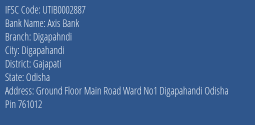 Axis Bank Digapahndi Branch Gajapati IFSC Code UTIB0002887