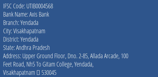 Axis Bank Yendada Branch Yendada IFSC Code UTIB0004568