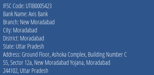 Axis Bank New Moradabad Branch Moradabad IFSC Code UTIB0005423