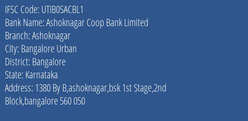 Axis Bank Ashoknagar Coop Bank Limited Branch, Branch Code SACBL1 & IFSC Code UTIB0SACBL1