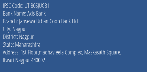 Axis Bank Jansewa Urban Coop Bank Ltd Branch Nagpur IFSC Code UTIB0SJUCB1