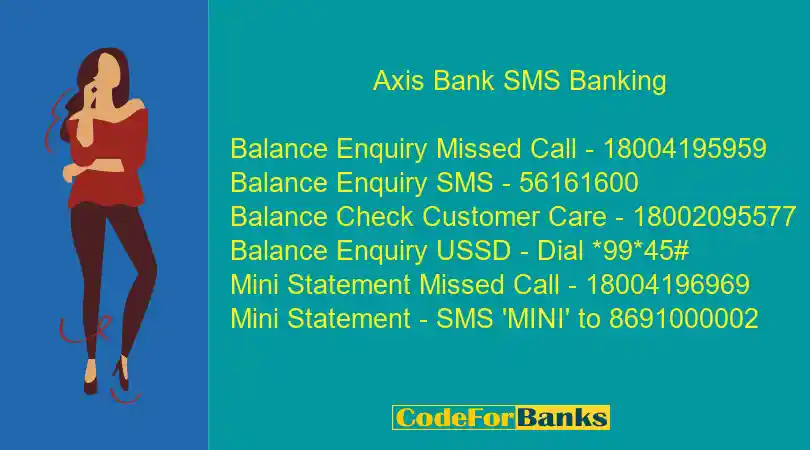 Axis Bank Balance Check SMS Number 8691000002, 56161600