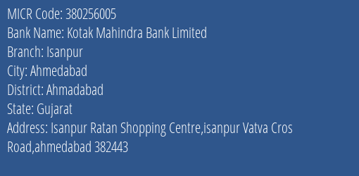 Sardar Vallabhbhai Sahakari Bank Ltd Isanpur MICR Code