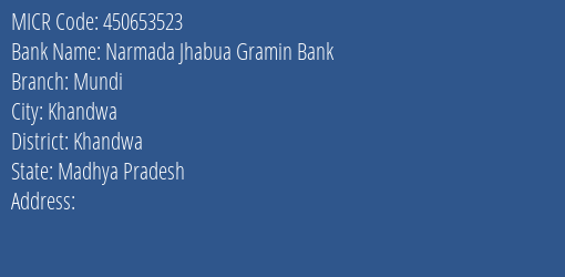Bank Of India Moondi Branch Address Details and MICR Code 450653523