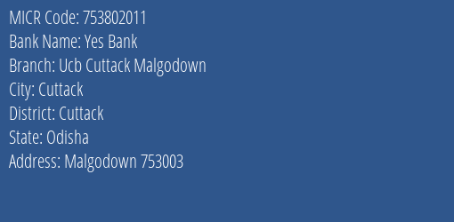 Urban Co Operative Bank Ltd Malgodown MICR Code